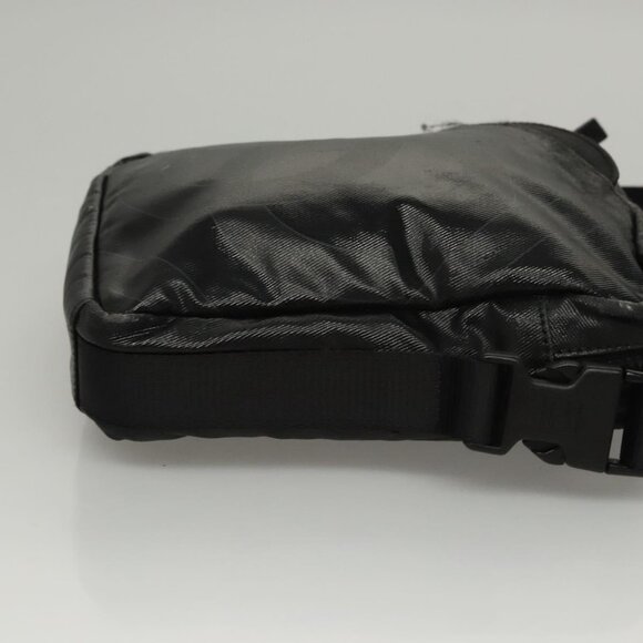 CHANEL Sports Shoulder Bag Coated Canvas Black CC Auth - Picture 4 of 16